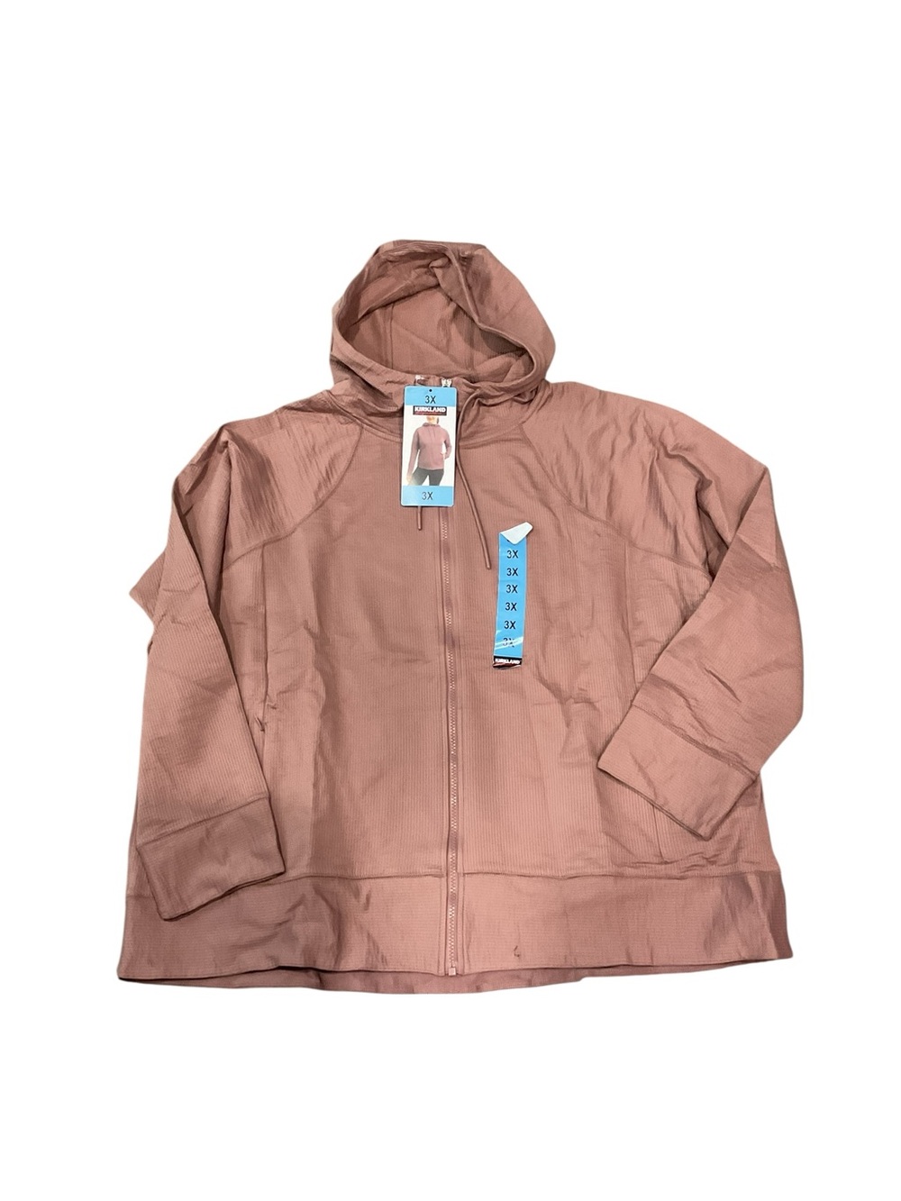Kirkland Signature Ladies Active Full Zip Hoodie Mauve Pink 3X 7771776